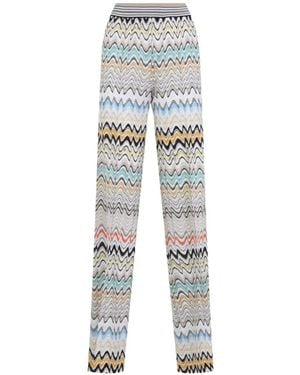 Missoni Zigzag-Knit Trousers - White