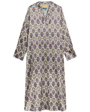 Momoní Amara Printed Satin Midi Dress - White