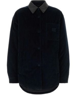 Miu Miu Corduroy-Collar Overshirt - Blue