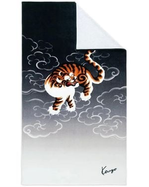 KENZO Logo Cloud Beach Towel - Black