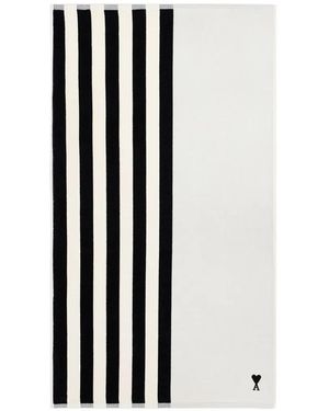 Ami Paris Striped Beach Towel - White