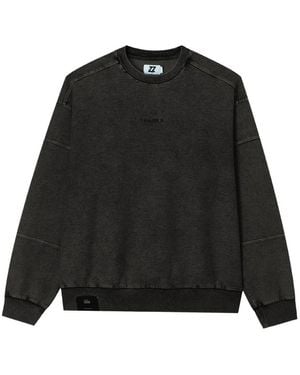 Izzue Pullover Mit Logo-Stickerei Und Acid-Wash-Effekt - Schwarz