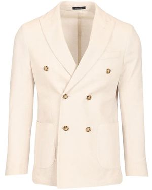 Al Duca d'Aosta Double-Breasted Peak-Lapel Jacket - Natural