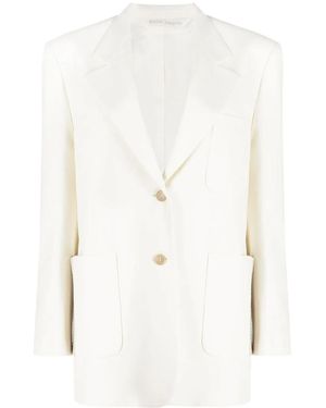 Palm Angels Knitted Tape-Detail Blazer - White