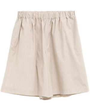 Baserange Claude Striped Elasticated Shorts - Natural