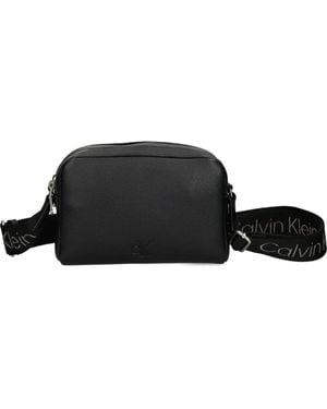 Calvin Klein Logo-Strap Crossbody Bag - Black