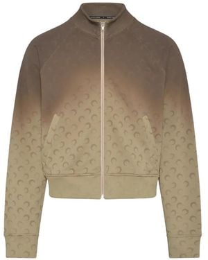 Marine Serre Reißverschluss-Pullover Mit Mond-Print - Braun