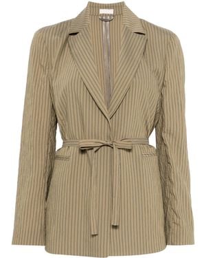 Liu Jo Tailored Jacket With Belted Waist - Natural