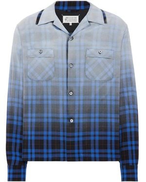 Maison Margiela Geruit Overhemd Met Zak - Blauw