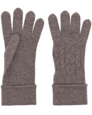 N.Peal Cashmere Guantes Cable - Marrón