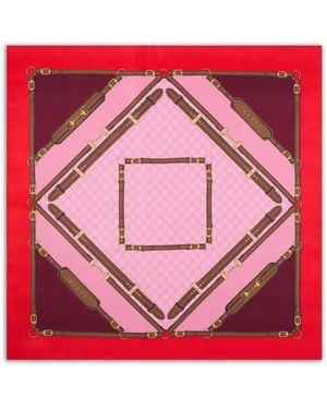 Gucci Geometric-Print Silk Scarf - Pink