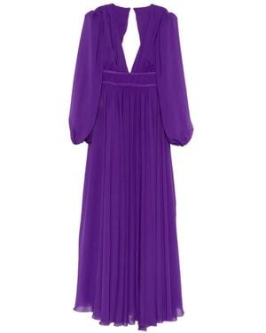 Pinko Pelagos V-Neck Maxi Dress - Purple