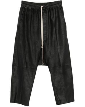 Rick Owens Drawstring Cropped Trousers - Black