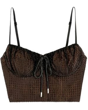 Area Crystal Hotfix Top - Black