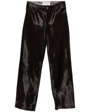 Nour Hammour Pantalon Kitti À Coupe Droite - Black