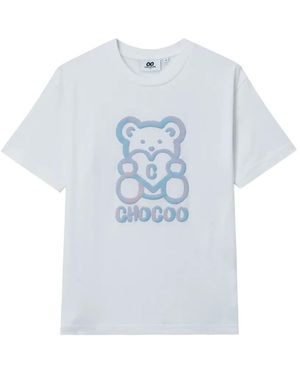 Chocoolate Bear-Print T-Shirt - Blue