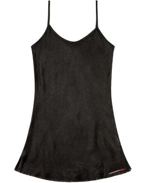 DIESEL Onderjurk Met Logoprint - Zwart