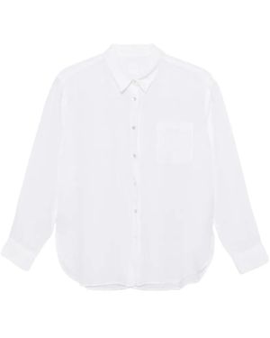 120% Lino Long-Sleeve Linen Shirt - White