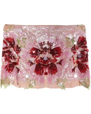 Amen Sequin-Embellished Mini Skirt - Pink