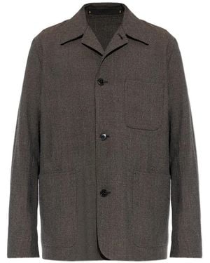Paul Smith Buttoned Wool Overshirt - Grey