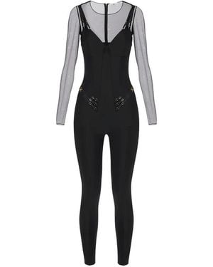 Elisabetta Franchi Tulle Jumpsuit - Black