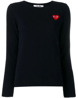 COMME DES GARÇONS PLAY Heart-Appliqué Jumper - Blue