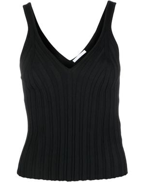 Helmut Lang Angela V-Neck Knitted Top - Black