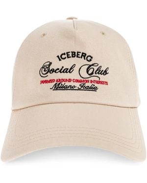 Iceberg Logo-Embroidered Baseball Cap - Natural