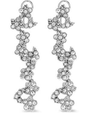 Jil Sander Pendientes Con Detalles De Cristales - Blanco