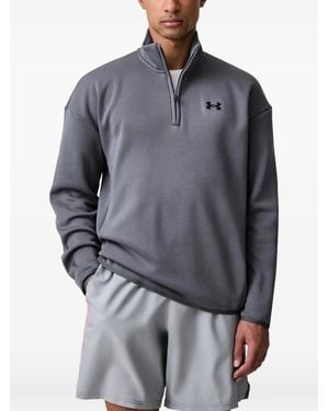 Under Armour Quarter-Zip Logo-Print Jacket - Gray