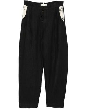 GG IN RED Pinstripe Trousers - Black