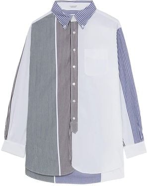 Engineered Garments Block-Stripe Cotton Shirt - Blue