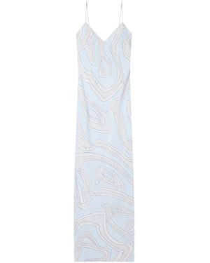 PUCCI Labirinto-Print Crêpe De Chine Dress - White