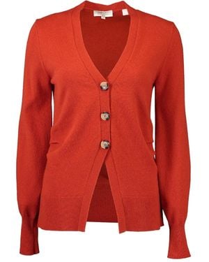 Veronica Beard Lamotte Buttoned V-Neck Cardigan - Red