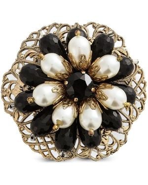 Dolce & Gabbana Floral Brooch - Metallic