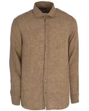 Frescobol Carioca Antonio Linen Shirt - Brown