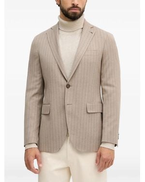 Michael Kors Pinstripe Single-Breasted Blazer - Natural