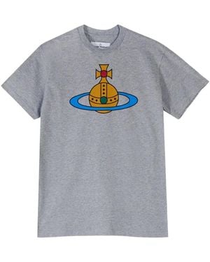 Vivienne Westwood Orb-Print Oversized T-Shirt - Grey