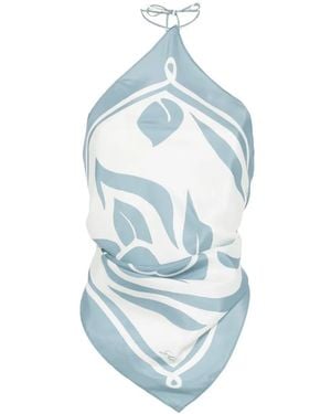 SIR. Lilou Printed Scarf Top - Blue