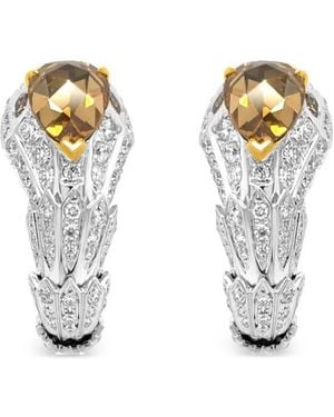 HYT Jewelry Pendientes Serpentine Con Diamantes - Blanco