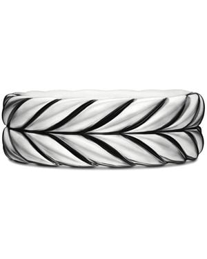 David Yurman Sterling Chevron Band Ring (8.5Mm) - White