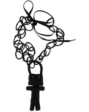 Jejia Tea Beaded-Robot Chain Necklace - White