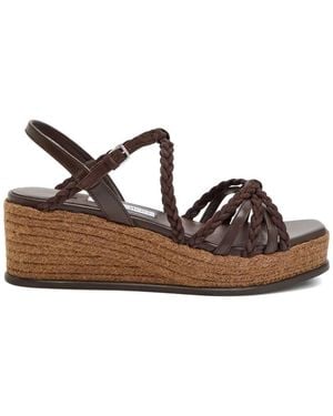 Jimmy Choo Braided-Strap Platform Sandals - Brown