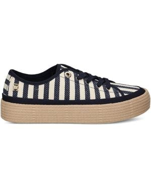 Tommy Hilfiger Striped Platform Trainers - Black