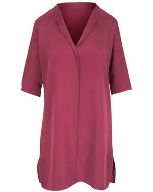 Peter Cohen Short-Sleeve Silk Mini Dress - Pink