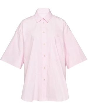 Lee Mathews Short-Sleeve Poplin Shirt - Pink