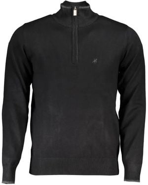 U.S. Grand Logo-Embroidered Half-Zip Jumper - Black