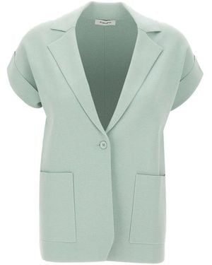 Kangra Blazer De Punto Con Manga Vuelta - Verde