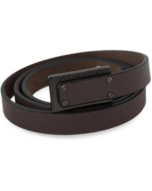 CoSTUME NATIONAL Logo-Buckle Leather Belt - Black
