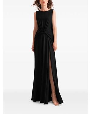 Gemy Maalouf Draped Knot Waist Maxi Dress - Black
